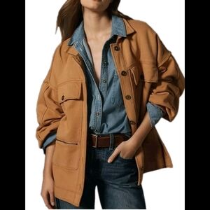 Anthropologie Pilcro Microfleece Button Front Jacket Sz Medium Oversized NWT